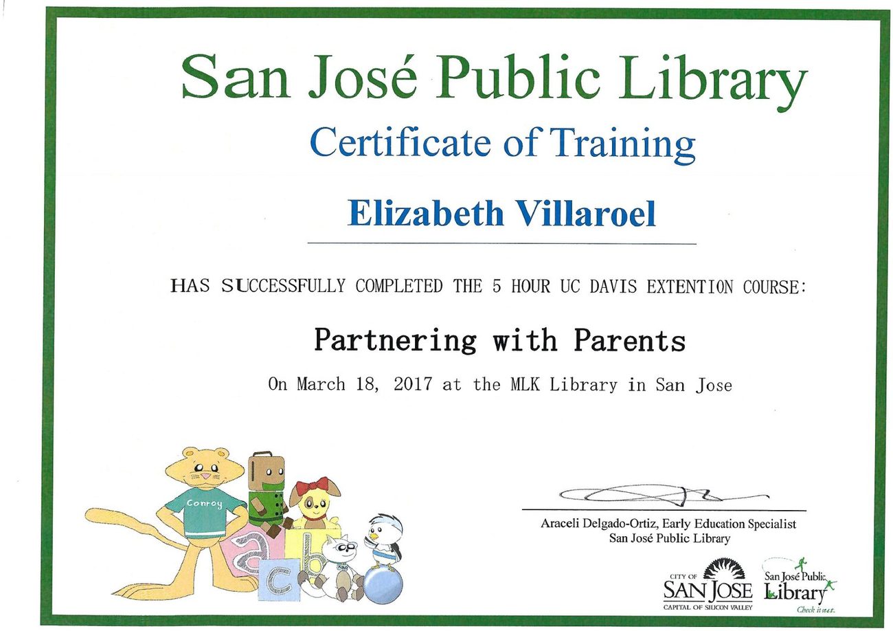 Certificate: Partnering with Parents