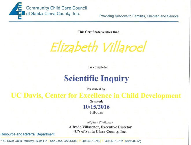 Certificate: Scientific Inquiry
