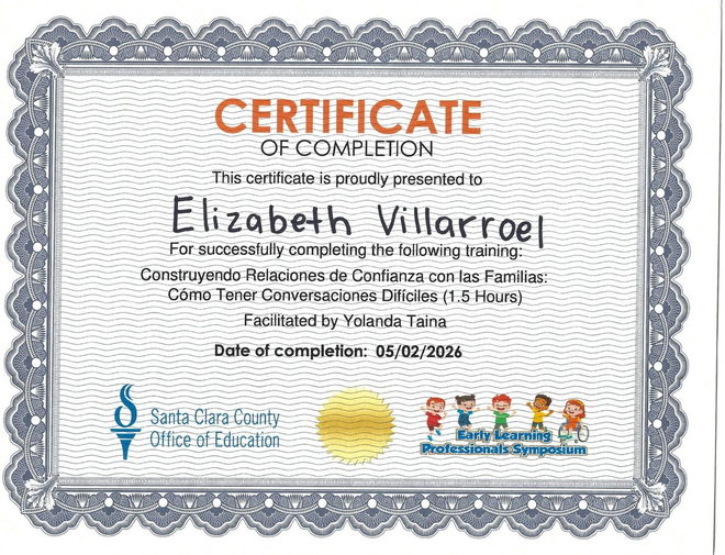 Certificate: Building Trust with Families